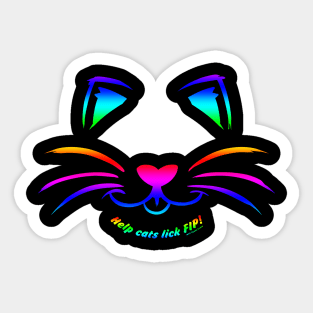 Help Cats Lick FIP Rainbow Bridge version Sticker